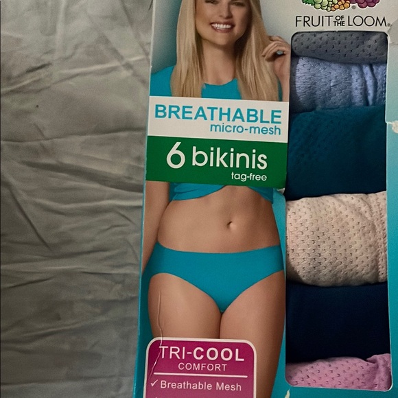 Fruit of the Loom Breathable Micro-Mesh Bikinis - Multi-Color Pack - Picture 2 of 7